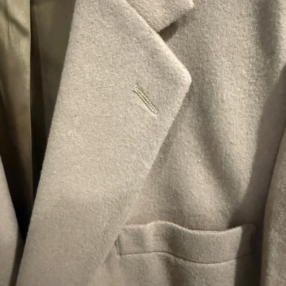 Classic Tan Cashmere Sport Coat Leather Buttons Old Money Quiet Luxury
